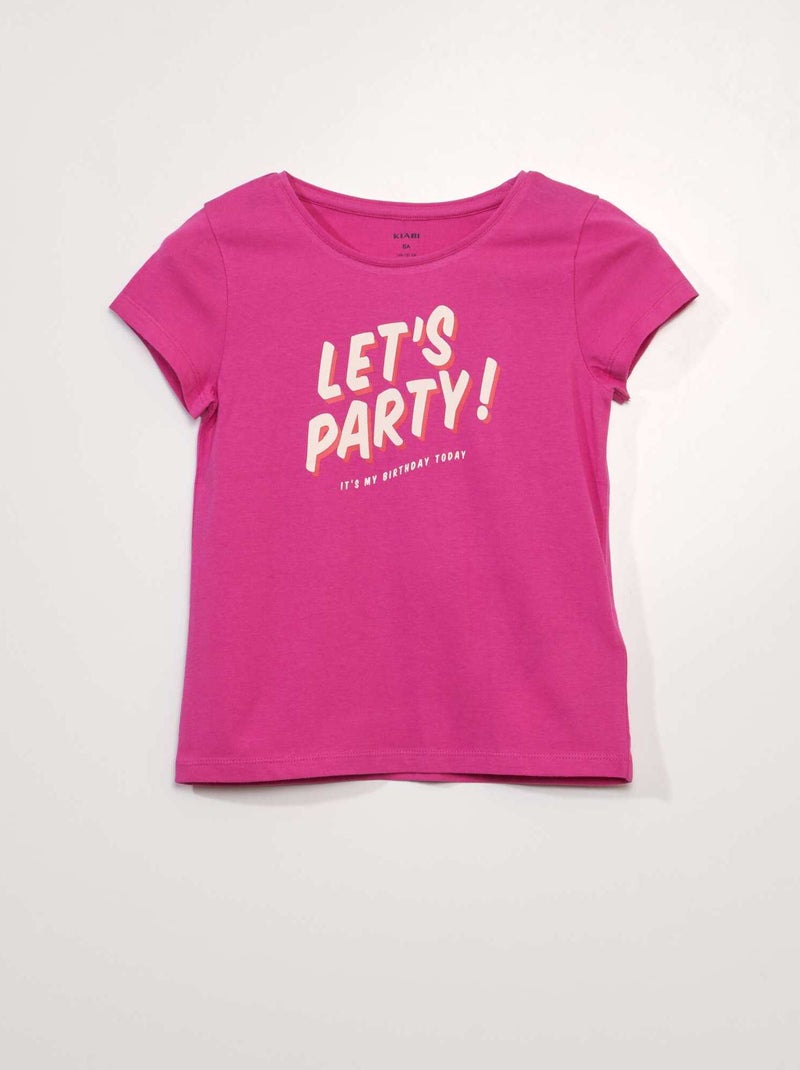 Camiseta 'cumpleaños' ROSA - Kiabi