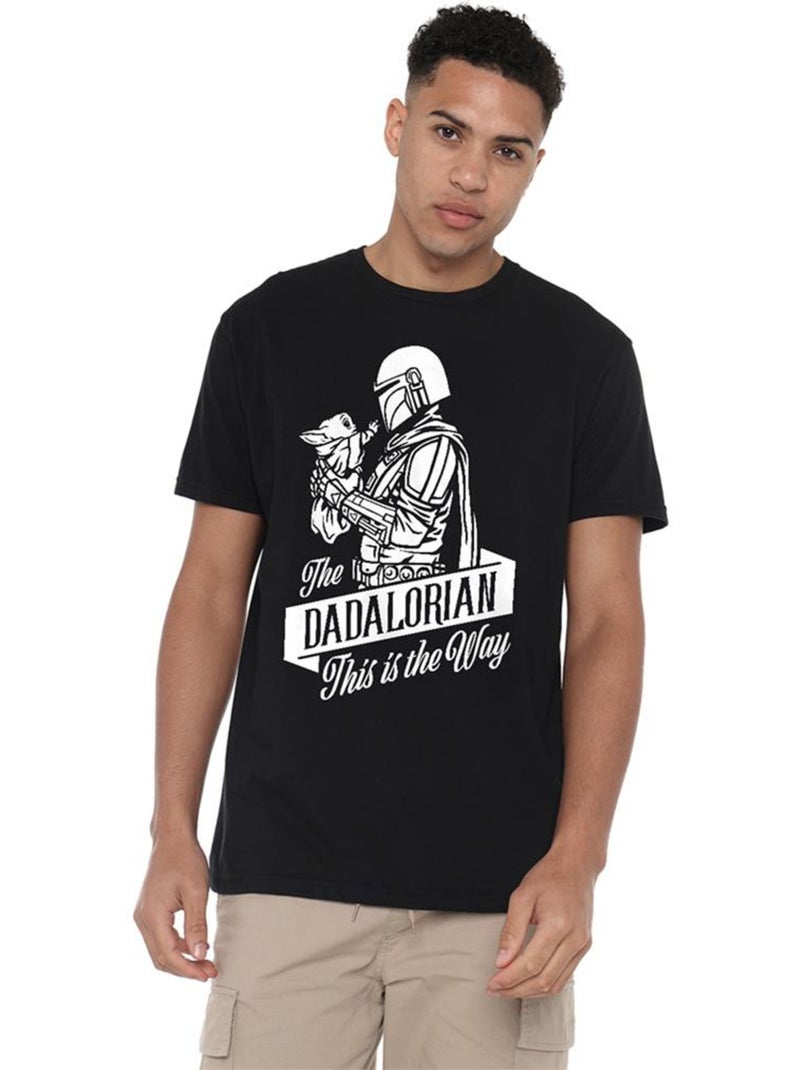 Camiseta dadalorian de algodón ringspun de manga corta día del padre para hombre - star wars Negro - Kiabi