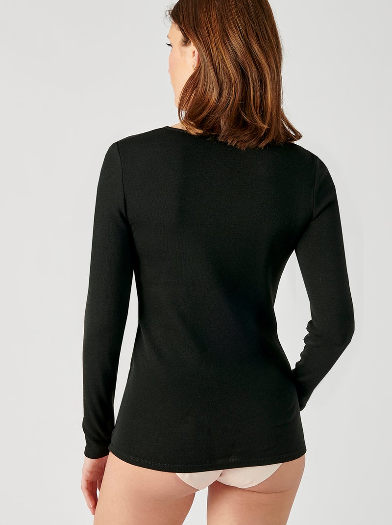 Camiseta 'Damart' Thermolactyl Grado 3 negro - Kiabi