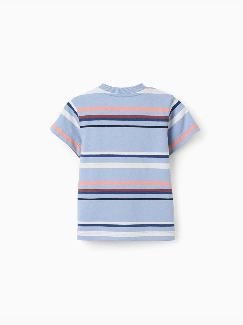 Camiseta de algodón a rayas Azul claro - Kiabi
