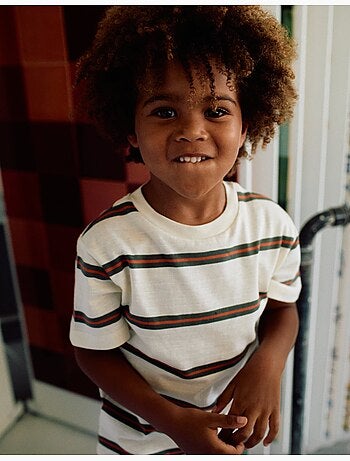 Camiseta de algodón a rayas