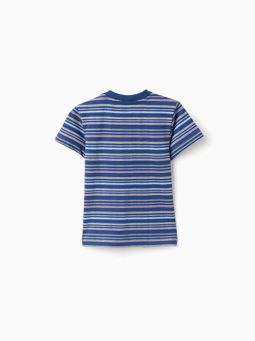 Camiseta de algodón a rayas con bolsillo en el pecho - Kiabi