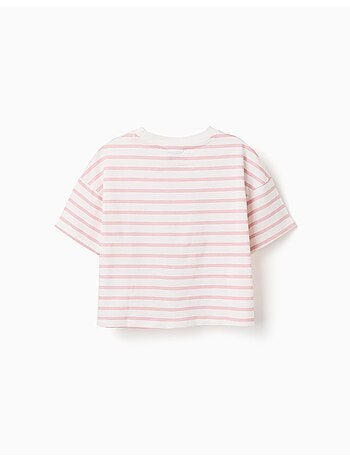 Camiseta de algodón a rayas con estampado Besties