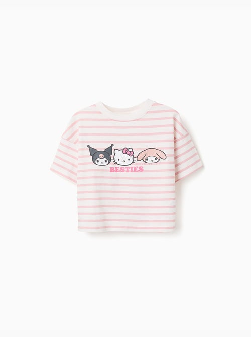 Camiseta de algodón a rayas con estampado Besties - Kiabi Camiseta de algodón a rayas con estampado Besties - Kiabi