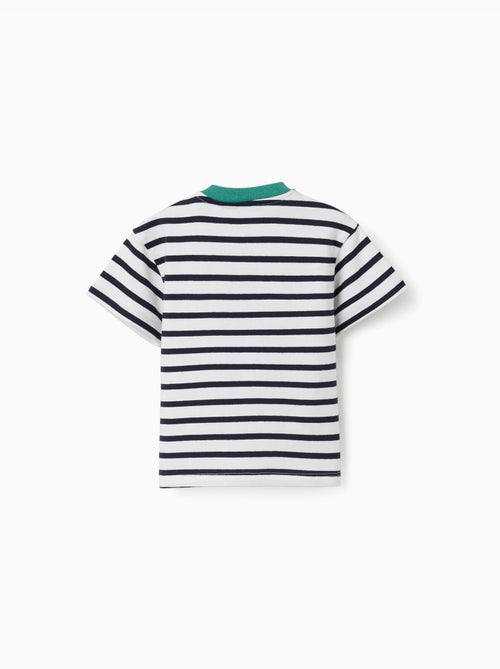Camiseta de algodón a rayas con estampado - Kiabi