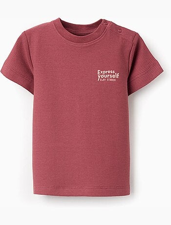 Camiseta de algodón acanalado con estampado Express Yourself