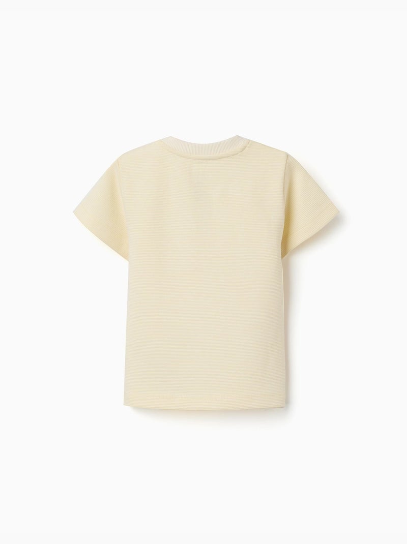 Camiseta de algodón acanalado con estampado Poetry Amarillo - Kiabi