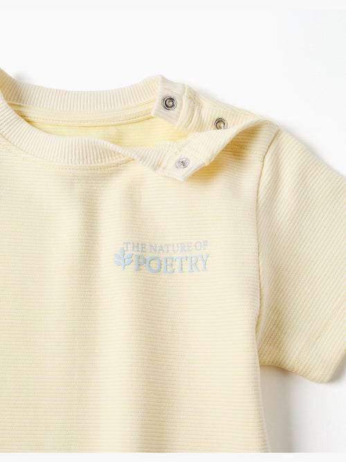 Camiseta de algodón acanalado con estampado Poetry - Kiabi