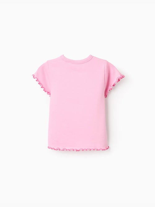 Camiseta de algodón acanalado con extremos ondulados - Kiabi