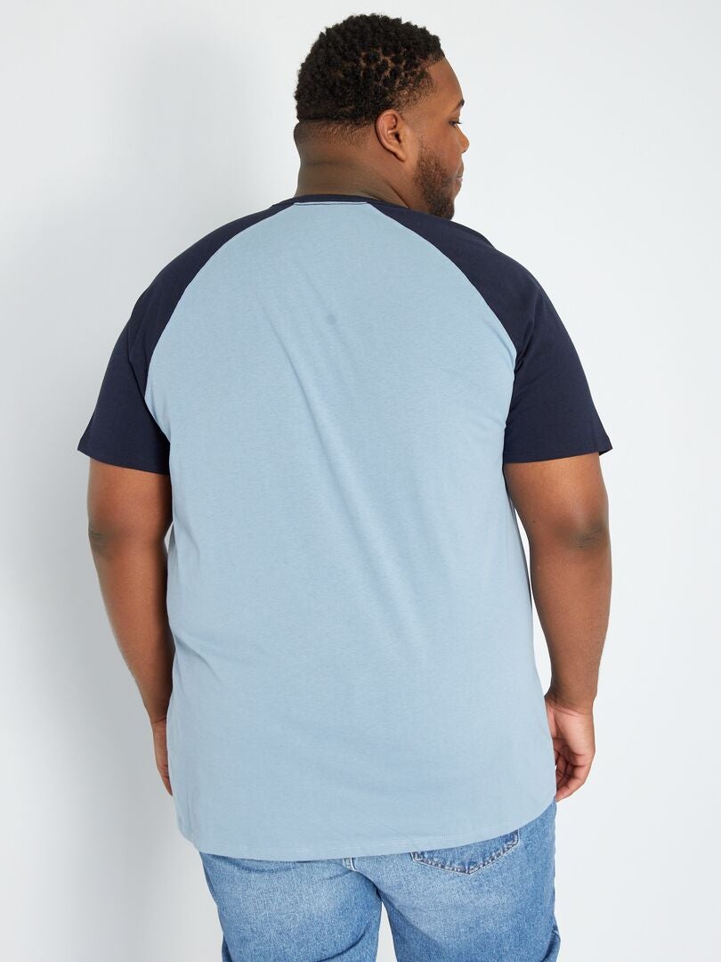 Camiseta de algodón azul denim - Kiabi