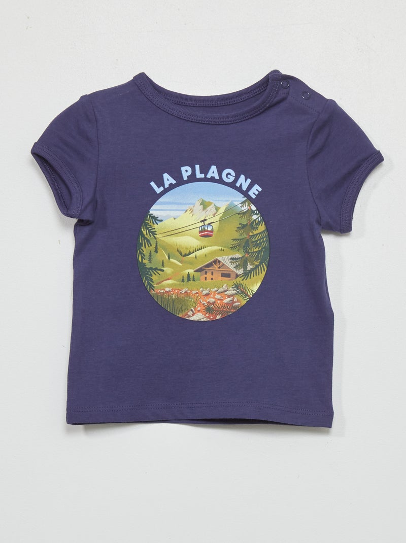Camiseta de algodón AZUL - Kiabi