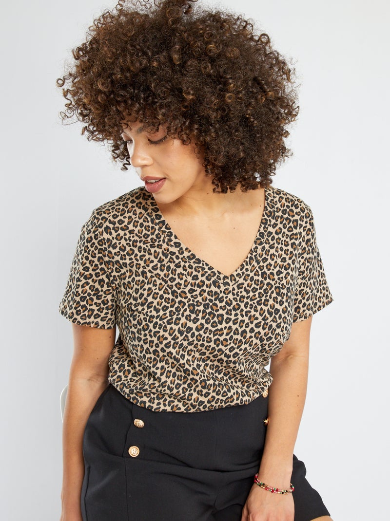 Camiseta de algodón BEIGE - Kiabi