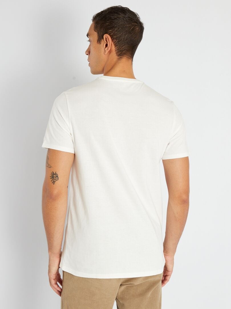 Camiseta de algodón BLANCO - Kiabi