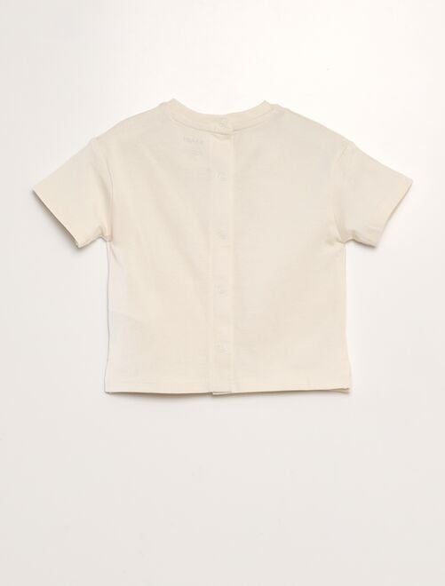Camiseta de algodón con automáticos en la parte trasera - Kiabi