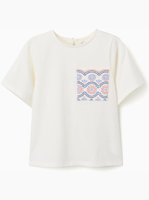 Camiseta de algodón con bolsillo bordado - Kiabi Camiseta de algodón con bolsillo bordado - Kiabi