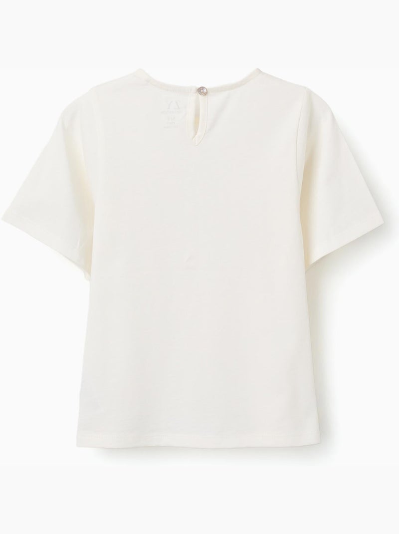 Camiseta de algodón con bolsillo bordado Beige claro - Kiabi