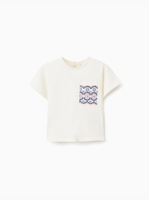 Camiseta de algodón con bolsillo bordado - Kiabi