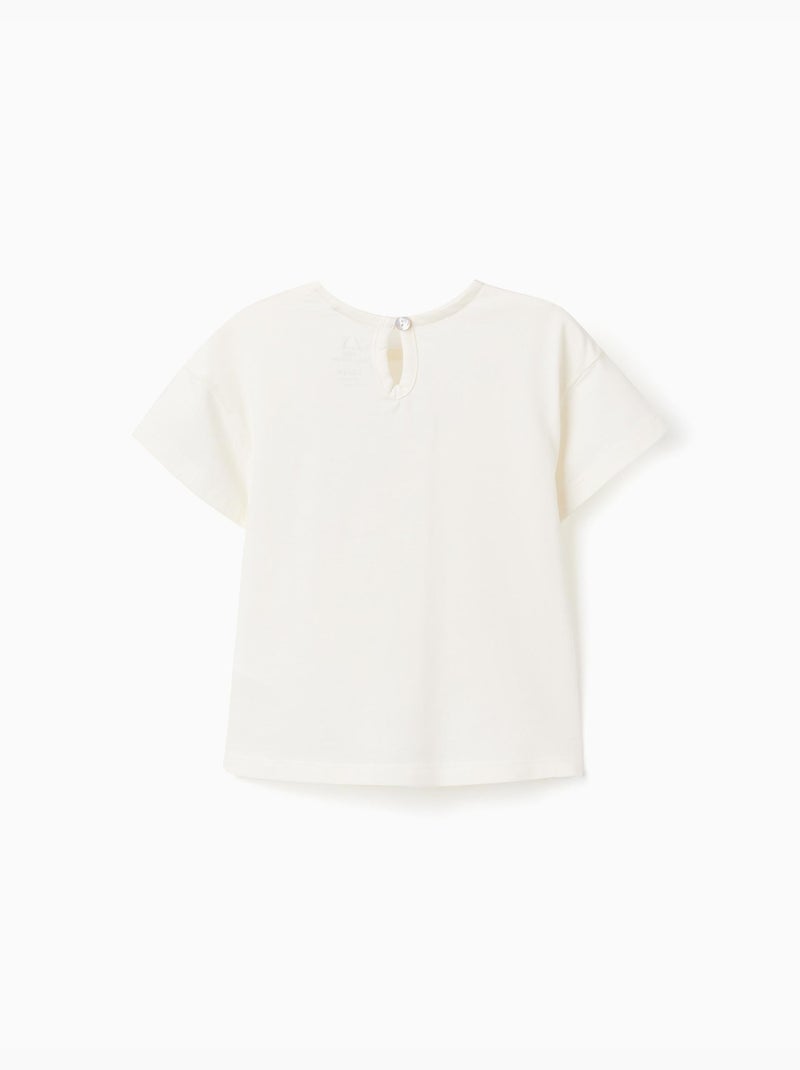 Camiseta de algodón con bolsillo bordado Beige claro - Kiabi