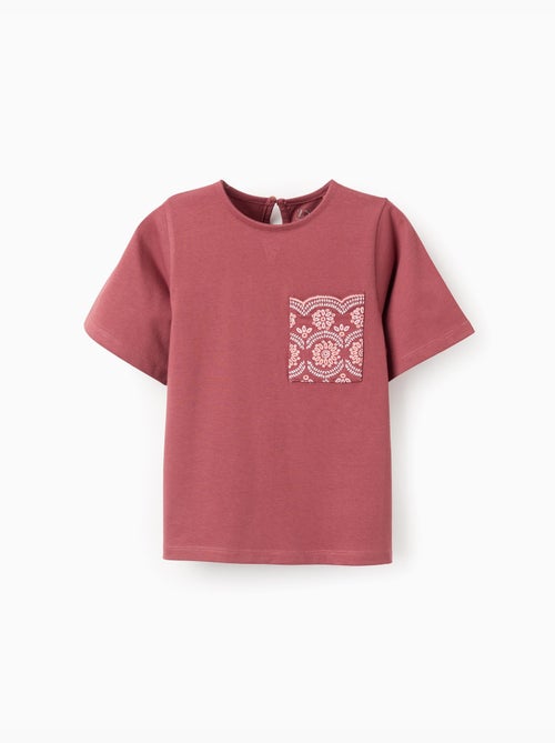 Camiseta de algodón con bolsillo bordado - Kiabi