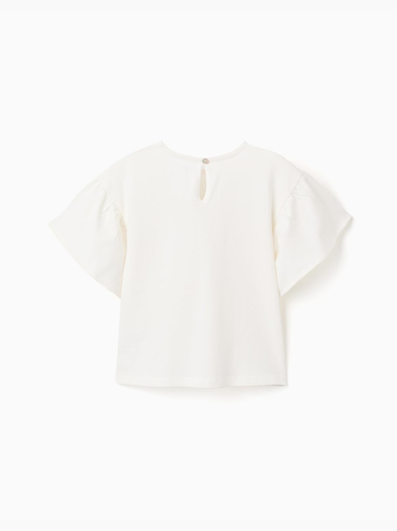 Camiseta de algodón con bolsillo de crochet Blanco - Kiabi