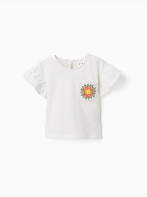 Camiseta de algodón con bolsillo de crochet - Kiabi