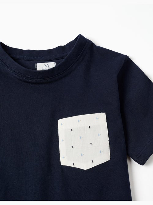 Camiseta de algodón con bolsillo en el pecho - Kiabi