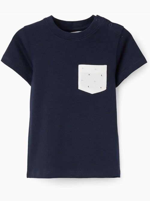 Camiseta de algodón con bolsillo en el pecho - Kiabi