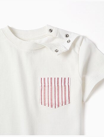 Camiseta de algodón con bolsillo en el pecho