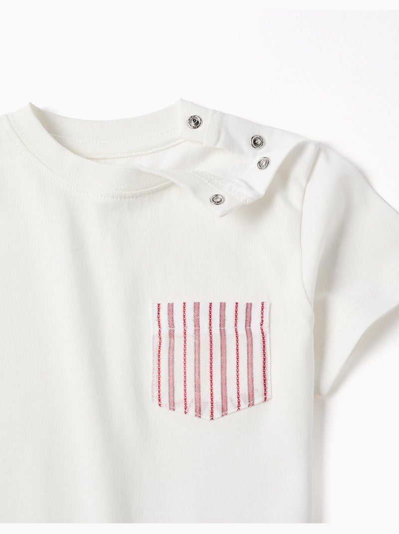 Camiseta de algodón con bolsillo en el pecho Blanco - Kiabi