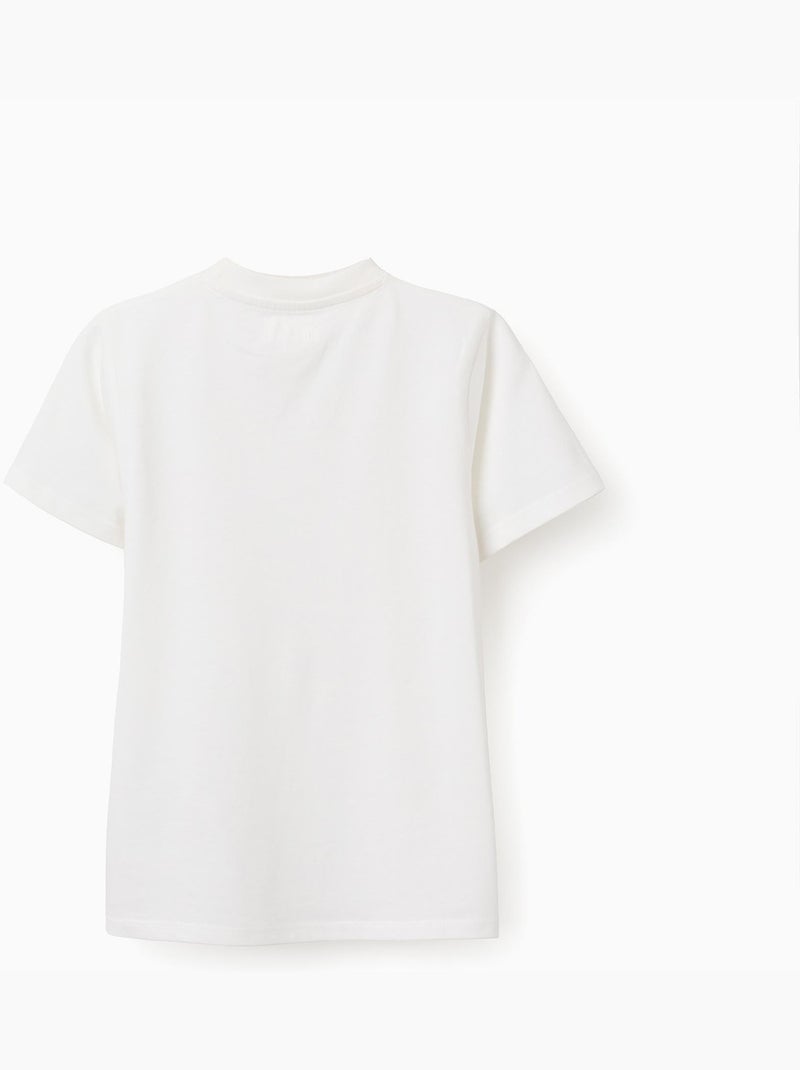 Camiseta de algodón con bolsillo en el pecho Blanco - Kiabi