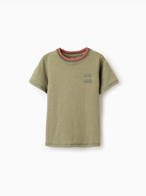 Camiseta de algodón con bordado Cactus Garden - Kiabi