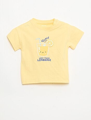 Camiseta de algodón con bordado en el pecho