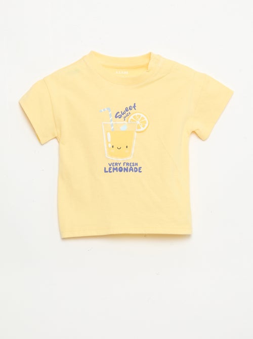 Camiseta de algodón con bordado en el pecho - Kiabi