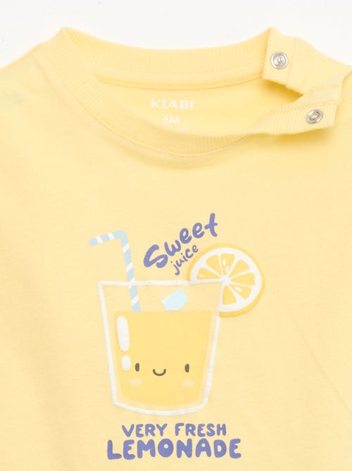 Camiseta de algodón con bordado en el pecho - Kiabi