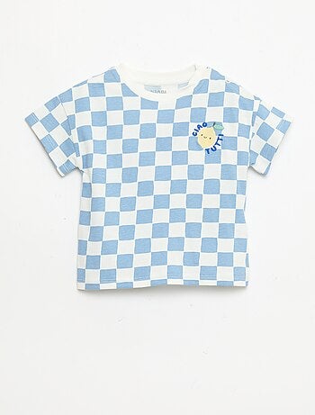 Camiseta de algodón con bordado en el pecho