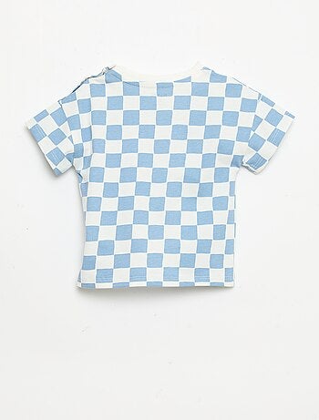 Camiseta de algodón con bordado en el pecho