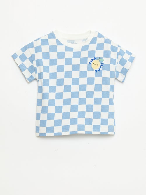 Camiseta de algodón con bordado en el pecho - Kiabi Camiseta de algodón con bordado en el pecho - Kiabi