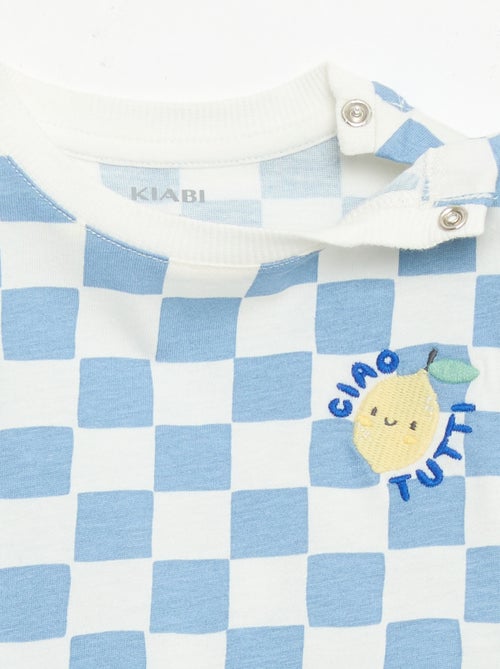Camiseta de algodón con bordado en el pecho - Kiabi Camiseta de algodón con bordado en el pecho - Kiabi