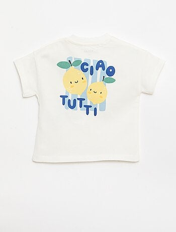 Camiseta de algodón con bordado en el pecho