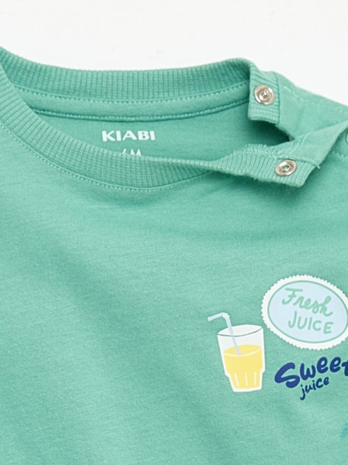Camiseta de algodón con bordado en el pecho - Kiabi