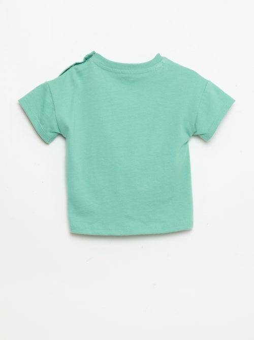 Camiseta de algodón con bordado en el pecho - Kiabi