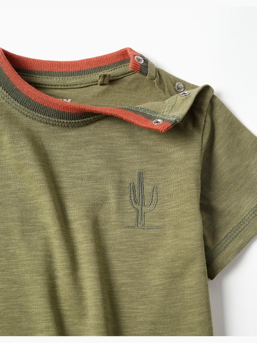 Camiseta de algodón con cactus bordado - Kiabi