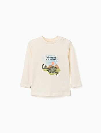 Camiseta de algodón con camaleón estampado