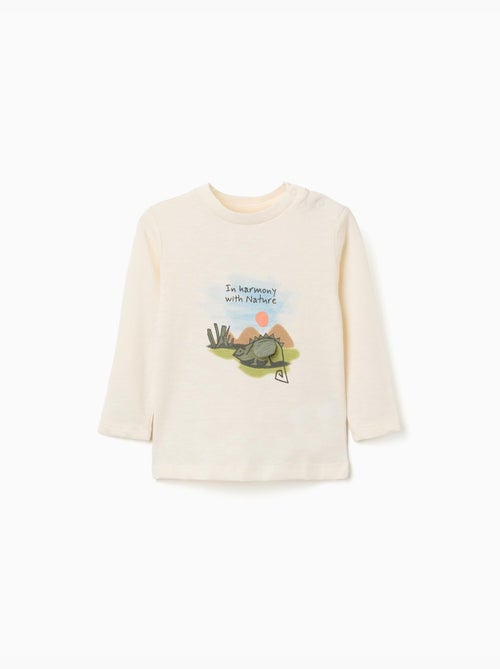 Camiseta de algodón con camaleón estampado - Kiabi