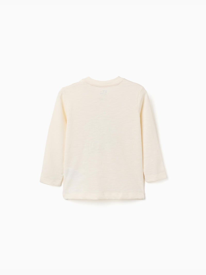 Camiseta de algodón con camaleón estampado Beige claro - Kiabi