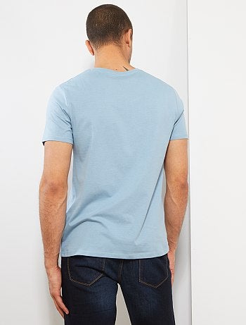 Hombre talla S-XXL - Camiseta de algodón con cuello de pico regular - Kiabi