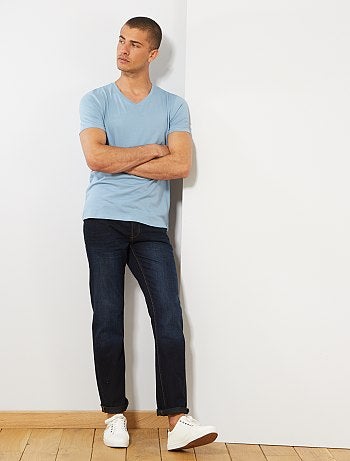 Hombre talla S-XXL - Camiseta de algodón con cuello de pico regular - Kiabi