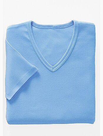 Camiseta de algodón con cuello en V - pack de 2