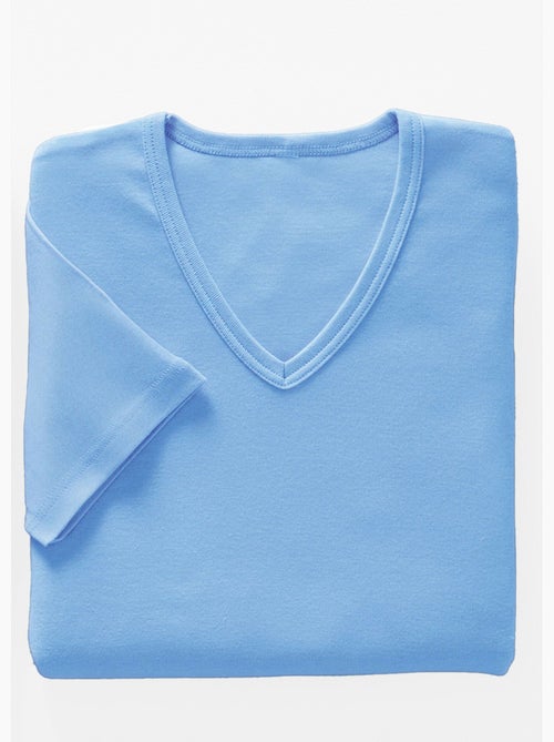 Camiseta de algodón con cuello en V - pack de 2 - Kiabi