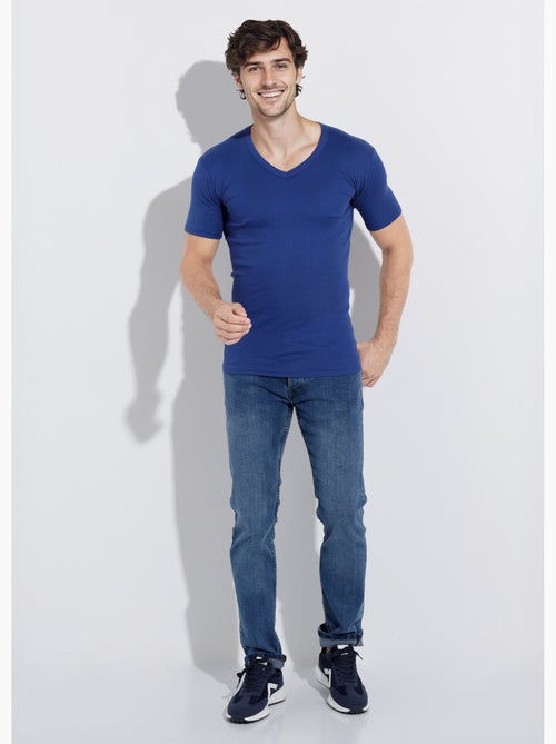 Camiseta de algodón con cuello en V - pack de 2 - Kiabi